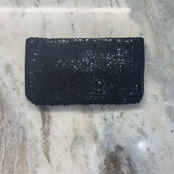 Vintage Norell 70's Black Sequin Clutch/Mini Bag/Pouch - Picture 8 of 8